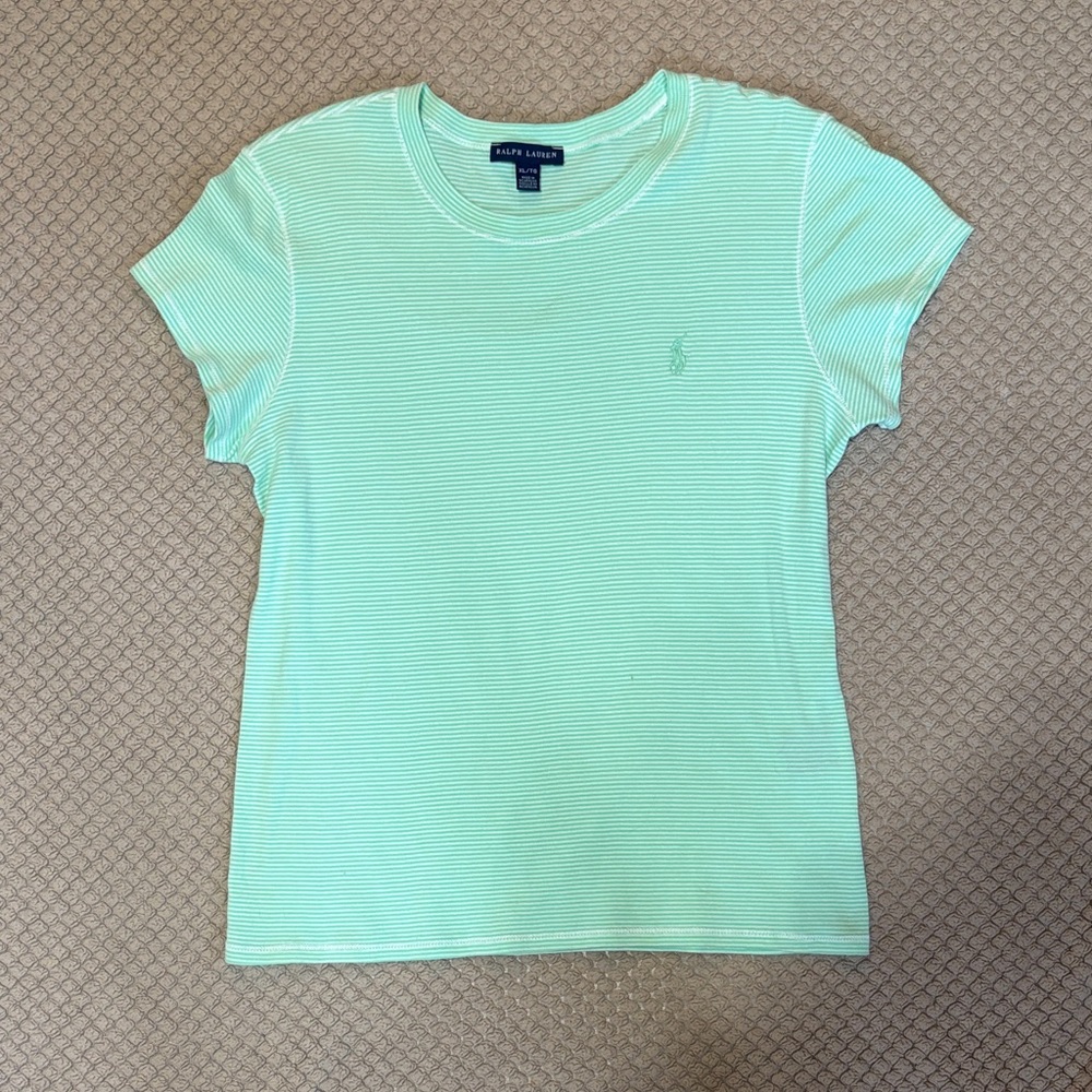 Ralph Lauren Mint Green Striped Tee